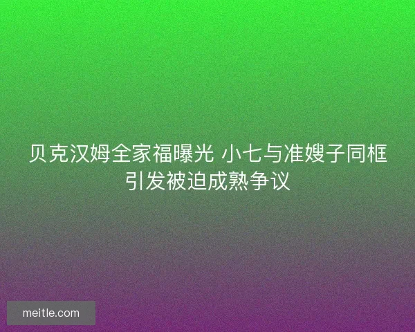 贝克汉姆全家福曝光 小七与准嫂子同框引发被迫成熟争议